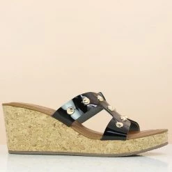 Inc.5 STUDDE PLATFORM MULE-BLACK