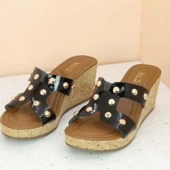 Inc.5 STUDDE PLATFORM MULE-BLACK