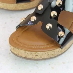 Inc.5 STUDDE PLATFORM MULE-BLACK