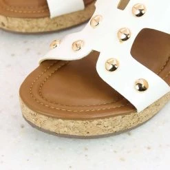 Inc.5 SALE STUDDE PLATFORM MULE-WHITE