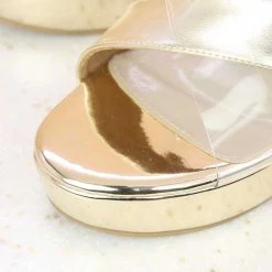 Inc.5 HIGH HEEL CROSS STRAP - LIGHT GOLD