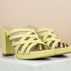 Inc.5 STRAPY HIGH HEEL MULE - YELLOW SALE