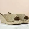 Inc.5 GLITTERED CORK COVERED PLATFORM - ANTIQUE GOLD