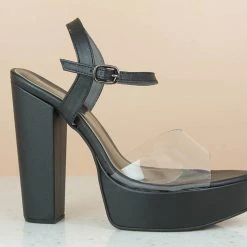 Inc.5 CONE HEEL TRANSPARENT SANDAL SALE