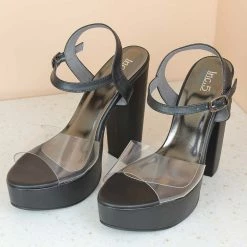 Inc.5 CONE HEEL TRANSPARENT SANDAL SALE