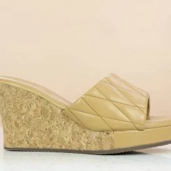 Inc.5 STITCHED CORK COVERED PLATFORM MULES SALE