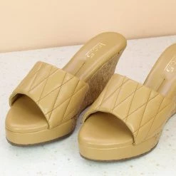 Inc.5 STITCHED CORK COVERED PLATFORM MULES SALE