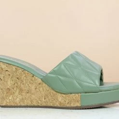 Inc.5 STITCHED CORK COVERED PLATFORM MULES SALE