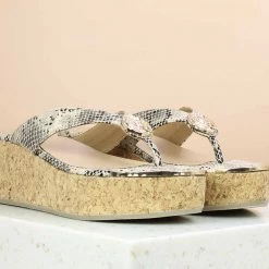 Inc.5 CORK COVERED PLATFROMTHONG - BEIGE SALE