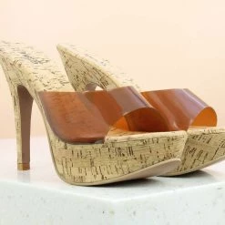 Inc.5 CORK COVERED HIGH HEEL MULES SALE