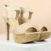 Inc.5 SALE CORK COVERED HIGH HEEL SANDAL