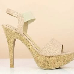 Inc.5 SALE CORK COVERED HIGH HEEL SANDAL