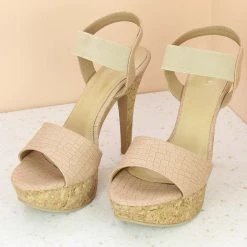 Inc.5 SALE CORK COVERED HIGH HEEL SANDAL