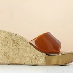 Inc.5 CORK COVERED TRANSPARENT MULES
