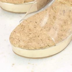 Inc.5 CORK COVERED TRANSPARENT MULES