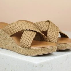 Inc.5 CORK COVERED WOVEN STITCHED MULES SALE