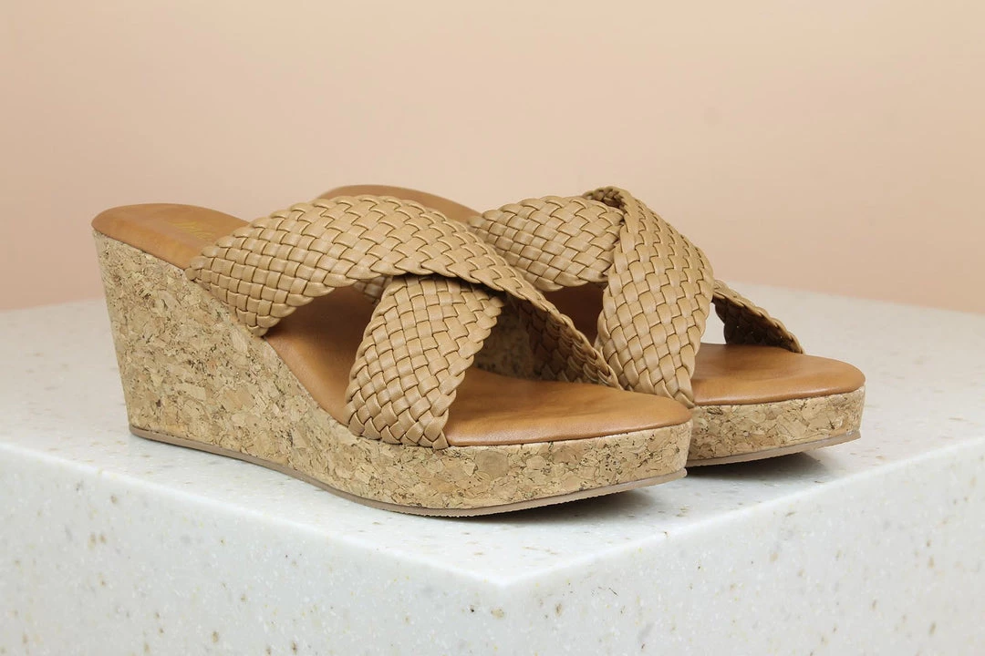 Inc.5 CORK COVERED WOVEN STITCHED MULES SALE 3 Inc.5 CORK COVERED WOVEN STITCHED MULES SALE