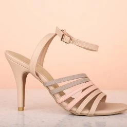 Inc.5 ANKLE STRAP HEELS-BEIGE