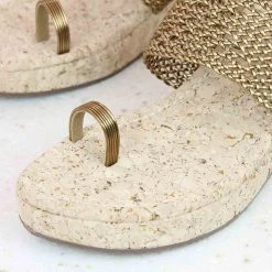 Inc.5 WOVEN TOE POST-ANT GOLD