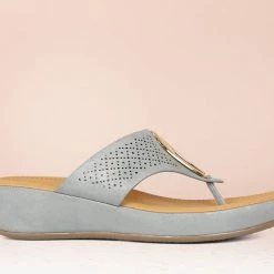 Inc.5 CUTWORK PLATFORM THONG-GUN METAL SALE