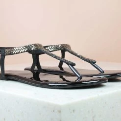 Inc.5 SANDALS THONG-BLACK SALE