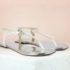Inc.5 SANDALS PARTY FLAT THONG-SILVER