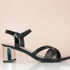Inc.5 JEWELED WOVEN SANDAL-BLACK