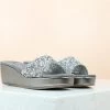 Inc.5 DIAMOND PLATFORM WEDDING MULE-GUN METAL SALE