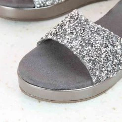 Inc.5 DIAMOND PLATFORM WEDDING MULE-GUN METAL SALE