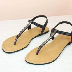 Inc.5 WOMEN FLAT SANDAL THONG-BLACK