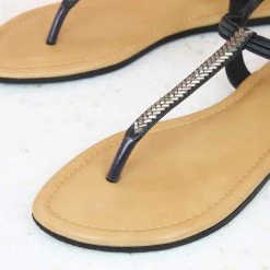 Inc.5 WOMEN FLAT SANDAL THONG-BLACK