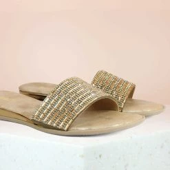 Inc.5 JEWEL FLAT MULE - ANT GOLD