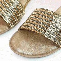 Inc.5 JEWEL FLAT MULE - ANT GOLD