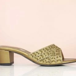 Inc.5 Embroidery ELEGANT EMROIDERED MULE - ANT GOLD