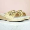 Inc.5 SALE EMBROIDED PLATFORM THONG-GOLD