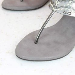 Inc.5 EMBROIDED BLOCK HEEL-G.METAL