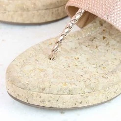 Inc.5 SALE DIAMOND CORK COVERED PLATFORM-ROSE GOLD