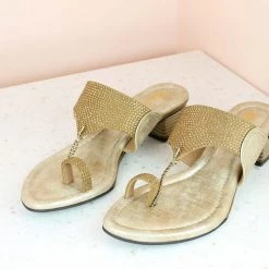 Inc.5 DIAMOND BLOCK HEELS-ANTIQUE GOLD SALE