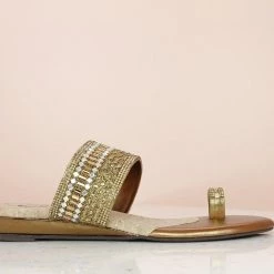 Inc.5 SALE DIAMOND FLAT THONG-ANTIQUE GOLD