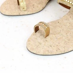 Inc.5 Ethnic DIAMOND VEDGE HEEL TOE POST-ANTIQUE GOLD