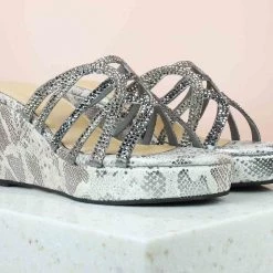 Inc.5 CRYSTAL DIAMOND PLATFORM MULE-GUN METAL SALE