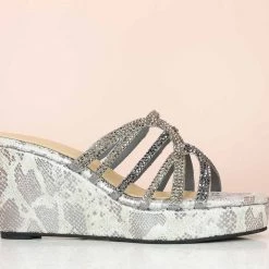 Inc.5 CRYSTAL DIAMOND PLATFORM MULE-GUN METAL SALE