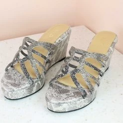 Inc.5 CRYSTAL DIAMOND PLATFORM MULE-GUN METAL SALE