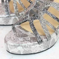 Inc.5 CRYSTAL DIAMOND PLATFORM MULE-GUN METAL SALE