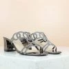 Inc.5 SALE DIAMOND BLOCK HEEL MULE-G.METAL