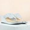 Inc.5 EMBROIDED PLATFORM ETHNIC THONG-SILVER