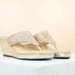 Inc.5 DIAMOND PLATFORM THONG -ROSE GOLD