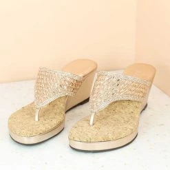 Inc.5 DIAMOND PLATFORM THONG -ROSE GOLD