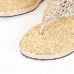 Inc.5 DIAMOND PLATFORM THONG -ROSE GOLD