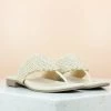 Inc.5 EMBROIDED FLAT THONG-BEIGE Ethnic